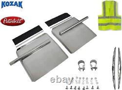 Quarter Fender Set 24 x 24 Stainless Steel Semi Truck Peterbilt 579 386