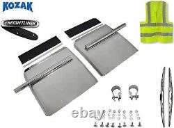 Quarter Fender Set 24x24 Stainless Steel Semi Truck Freightliner Cascadia