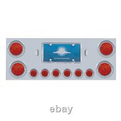 Rear Center Panel Stainless Steel with Red LED Lights (Red Lens) Semi Trucks