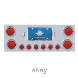 Rear Center Panel Stainless Steel with Red LED Lights and Red Lens Semi Trucks