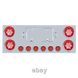 Rear Center Panel Stainless Steel with Red LED Lights for Semi Trucks