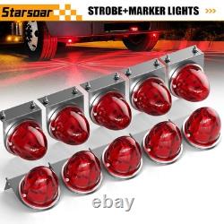 Red LED Watermelon Lights withStainless Steel Bracket Truck Trailer Marker Light
