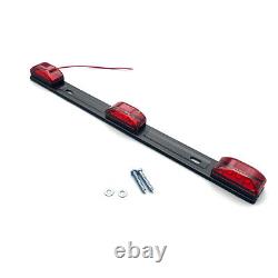 Red LED stainless steel rear gap ID marker light strip truck trailer tail light