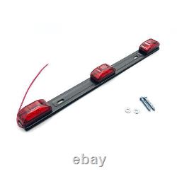 Red LED stainless steel rear gap ID marker light strip truck trailer tail light