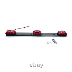 Red LED stainless steel rear gap ID marker light strip truck trailer tail light