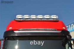 Roof Bar + Flush LEDs For Mercedes Actros MP4 Big Space Truck Stainless Steel