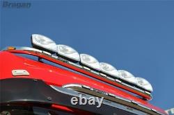 Roof Bar + Flush LEDs For Mercedes Actros MP4 Big Space Truck Stainless Steel