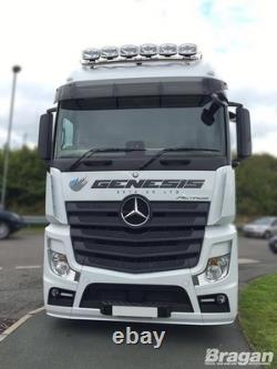Roof Bar + Flush LEDs For Mercedes Actros MP4 Big Space Truck Stainless Steel