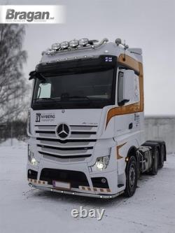 Roof Bar + Flush LEDs For Mercedes Actros MP4 Big Space Truck Stainless Steel
