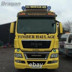 Roof Bar + LED + Spot Lights For MAN TGX Euro6 2015+ XLX Truck Stainless Steel
