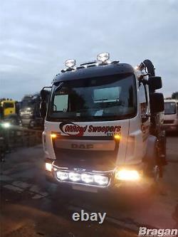 Roof Bar + LEDs + Spot Lights For DAF LF Pre 2014 Stainless Steel Truck Front
