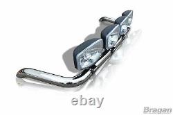 Roof Spot Light Bar For Iveco Eurocargo Flat Low Cab Stainless Steel Front Truck