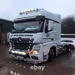 Roof Spot Light Bar + LEDs For Mercedes Atego Front Lamps Stainless Steel Truck