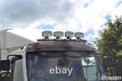 Roof Spot Light Bar + LEDs For Mercedes Atego Front Lamps Stainless Steel Truck