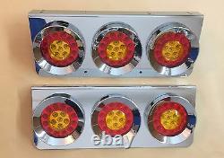 Round 24v Led Rear Lights Lamps Assembled On Stainless Steel Base Truck Trailer