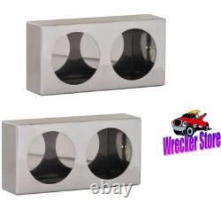 SET of TWO DOUBLE ROUND STAINLESS STEEL LIGHT BOXES for TRUCK BODY