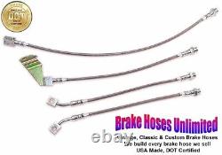 STAINLESS BRAKE HOSE SET Ford Truck F150, 4x4, Standard Cab 1978 with 4 Lift