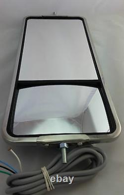 S/S Westcoast Heated mirror with spotter and Amber LED light. Truck, Bus, Van, Ute