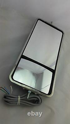 S/S Westcoast Heated mirror with spotter and Amber LED light. Truck, Bus, Van, Ute