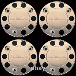 Scania Truck / Bus Universal Stainless Steel 22.5 Wheel Covers 4 Pcs