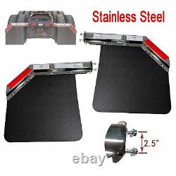 Semi Truck Angled Stainless Steel Spring Loaded Mudflap Hanger Kit 2.5&Mud Flap