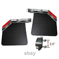 Semi Truck Angled Stainless Steel Spring Loaded Mudflap Hanger Kit 2.5& Mudflap