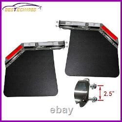 Semi Truck Angled Stainless Steel Spring Loaded Mudflap Hanger Kit 2.5& Mudflap