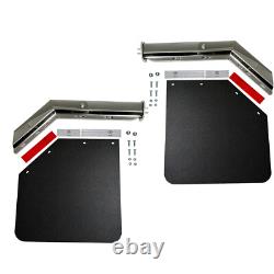 Semi Truck Angled Stainless Steel Spring Loaded Mudflap Hanger Kit 2.5& Mudflap