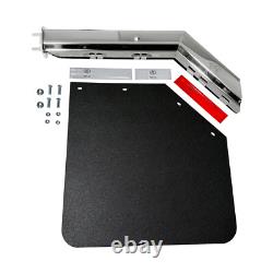 Semi Truck Angled Stainless Steel Spring Loaded Mudflap Hanger Kit 2.5& Mudflap