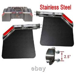 Semi Truck Stainless 2.5Angled Steel Spring Loaded Mudflap Hanger Kit & Mudflap