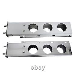 Semi Truck Stainless Steel Mud Flap Hangers with 4 Light Cut Out 2.5 Mounting