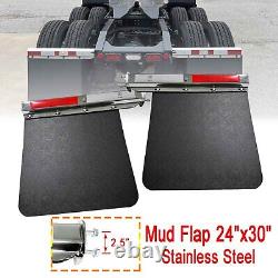 Semi Truck Trailer Mud Flap 24x30 & 2.5Stainless Steel Straight Loaded Hanger