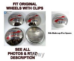 Set (5) Stainless Steel Hubcaps For 1941-48 Chevrolet Car / Pickup Truck