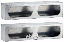 Set of 2 STAINLESS STEEL DOUBLE OVAL, TAIL LIGHT BOXES for Wrecker, Truck Body