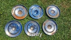 Set of 6 1957-1959 Ford Fairlane Galaxie 10.5 Custom Hub Caps Hubcaps 1958 4