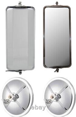 Set of Stainless Steel West Coast Mirrors and 8.5 Convex Truck Mirrors