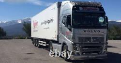 Side Bars + White LED To Fit Volvo FH4 2013-2021 4x2 Stainless Steel Truck Tubes