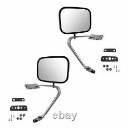 Side View Manual Mirrors Stainless Steel Pair Set for Ford F-Series Pickup Truck
