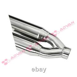 Single Wall Dual Exit Truck SUV 17in Weld On Exhaust Tip 2.5 In 3.5 Out 233139