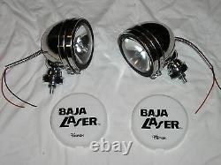 Stainless 5 Baja KC Style Off Road Lights 100W truck jeep White Covers 4X4 SS