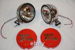 Stainless 6 Baja KC Style Off Road Lights 130W truck jeep Red Covers 4X4 SS