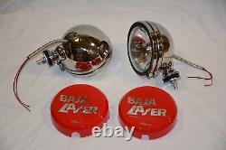 Stainless 6 Baja KC Style Off Road Lights 130W truck jeep Red Covers 4X4 SS