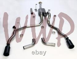 Stainless Dual CatBack Exhaust With Black Tips 11-14 Ford F150 3.5L V6 Ecoboost