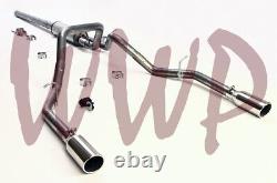 Stainless Dual Split Rear CatBack Exhaust 14-19 Chevy Silverado/GMC Sierra 1500