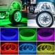 Stainless Steel 4pcs 15.5'' 3-rows Led Rgb Wheel Ring Light For Car Truck Pickup