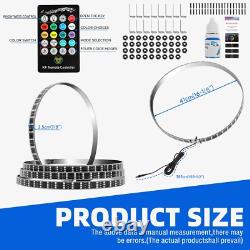 Stainless Steel 4PCS 15.5'' 3-Rows LED RGB Wheel Ring Light For Car Truck Pickup