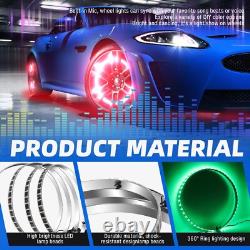 Stainless Steel 4PCS 15.5'' 3-Rows LED RGB Wheel Ring Light For Car Truck Pickup