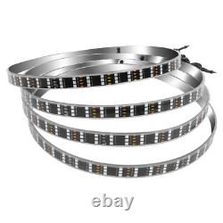 Stainless Steel 4PCS 15.5'' 3-Rows LED RGB Wheel Ring Light For Car Truck Pickup