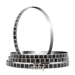 Stainless Steel 4PCS 15.5'' 3-Rows LED RGB Wheel Ring Light For Car Truck Pickup