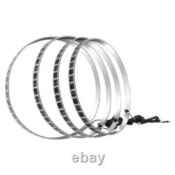 Stainless Steel 4PCS 15.5'' 3-Rows LED RGB Wheel Ring Light For Car Truck Pickup